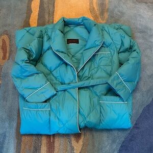 Vintage Eddie Bauer Teal Quilted Robe
